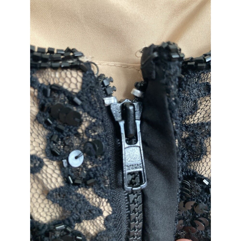 Vtg Andretta Donatello Beaded Sequins Lace Top MEDIUM Sleeveless Black Elegant - Picture 8 of 11